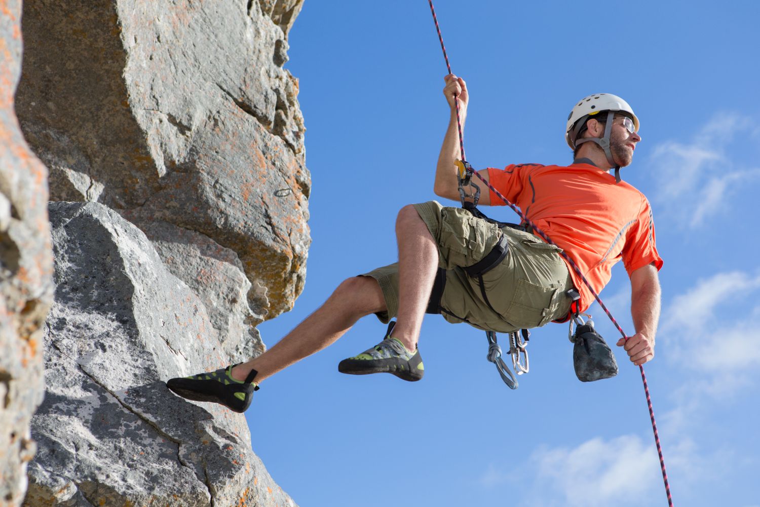 Rock climbing and rappelling activities